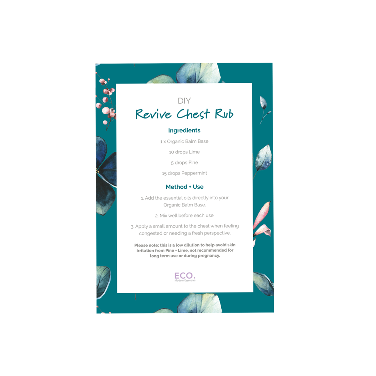 Chest Rub Recipe Card
