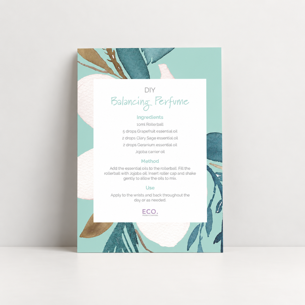 Balancing Perfume Recipe Card
