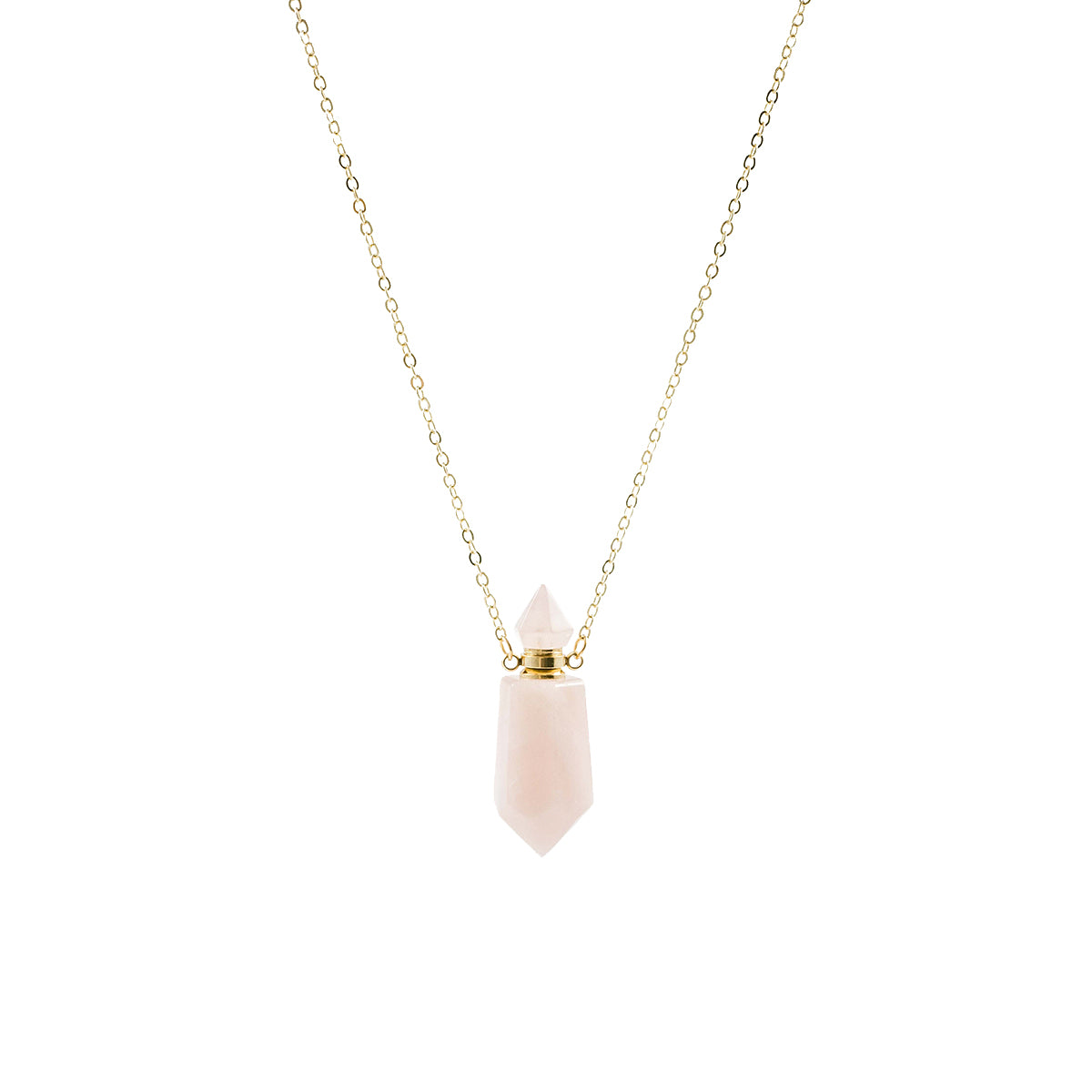 Rose Quartz Aromatherapy Necklace - Main Image