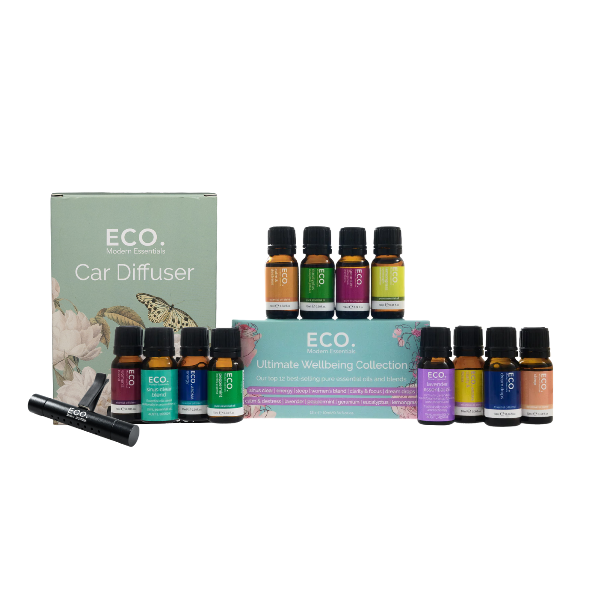 Car Vent Diffuser + Ultimate Wellbeing 12 Pack