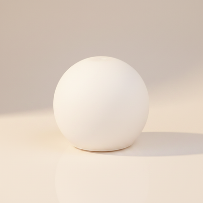 White spherical lamp on a neutral background