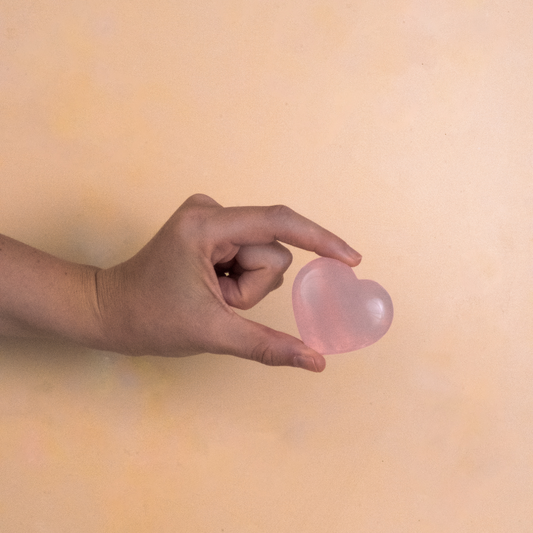 Rose Quartz Heart Meditation Stone