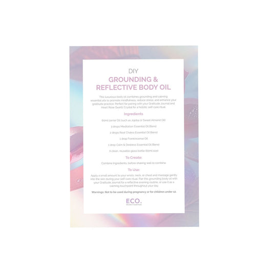 DIY Grounding & Reflective Body Oil Postcard