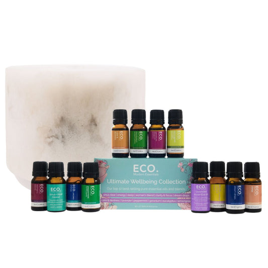 Marble Diffuser + Ultimate Wellbeing 12 Pack Collection