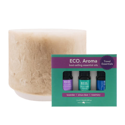 Sandstone Diffuser & Essential Oil Starter Pack