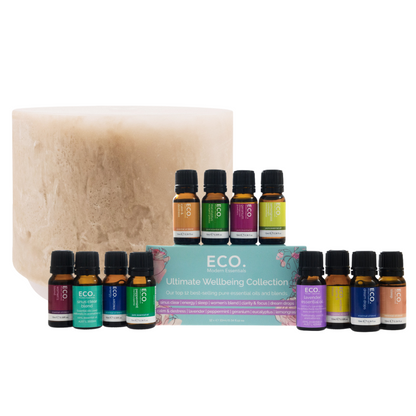 Marble Diffuser + Ultimate Wellbeing 12 Pack Collection