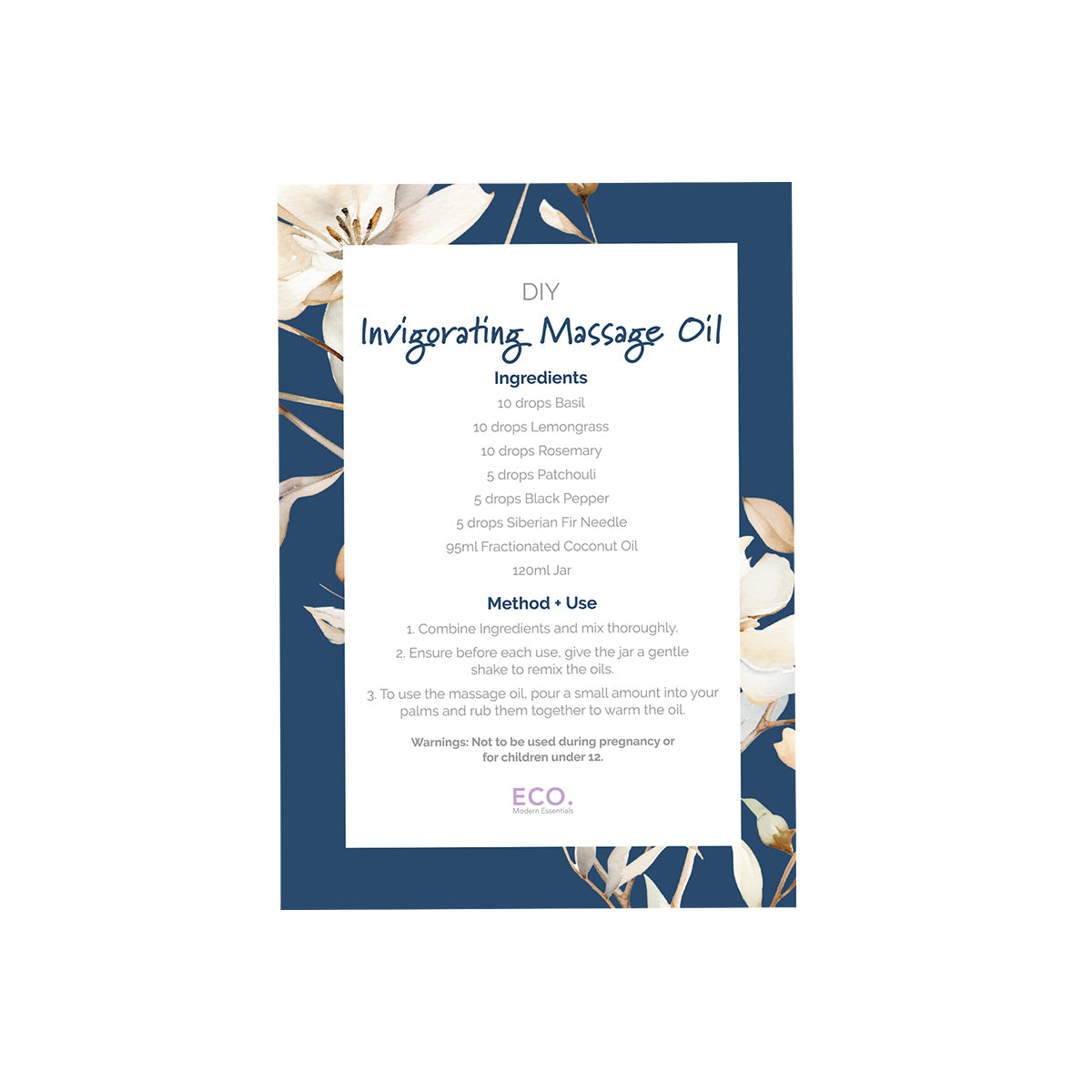 Invigorating Massage Oil Recipe Postcard