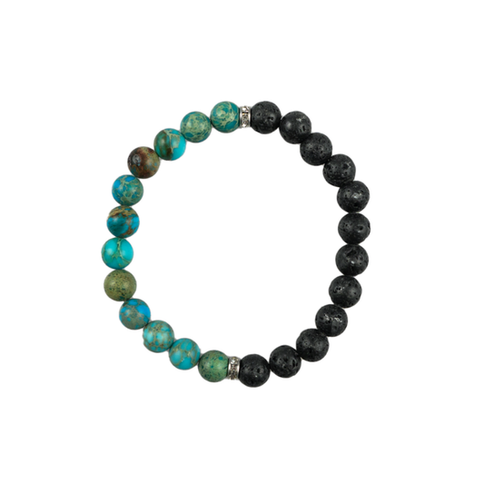 Jasper and Lava Stone Bracelet