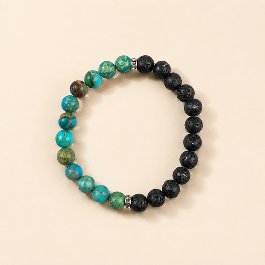 Jasper and Lava Stone Bracelet