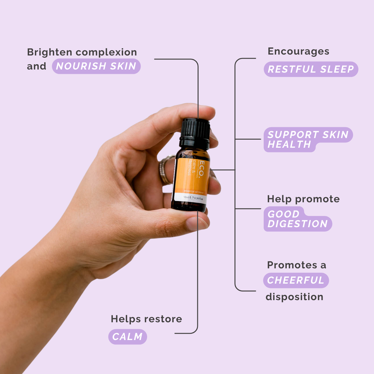 Calm & Destress Essential Oil Blend - Benefits