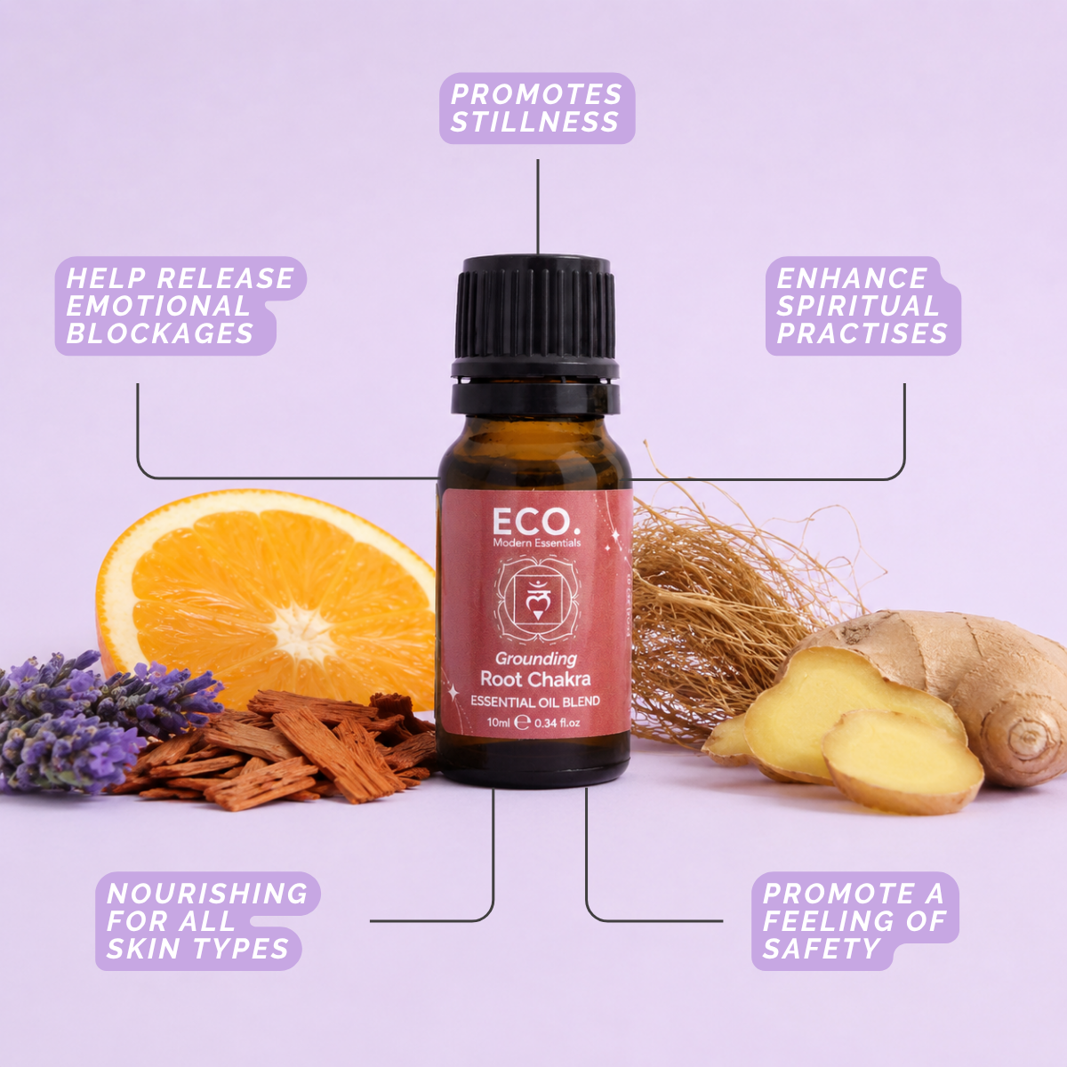 Grounding Root Chakra Essential Oil Blend - Benefits