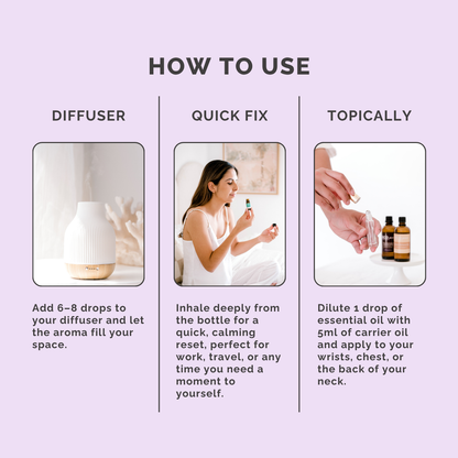 Calm & Destress Essential Oil Blend - How to Use