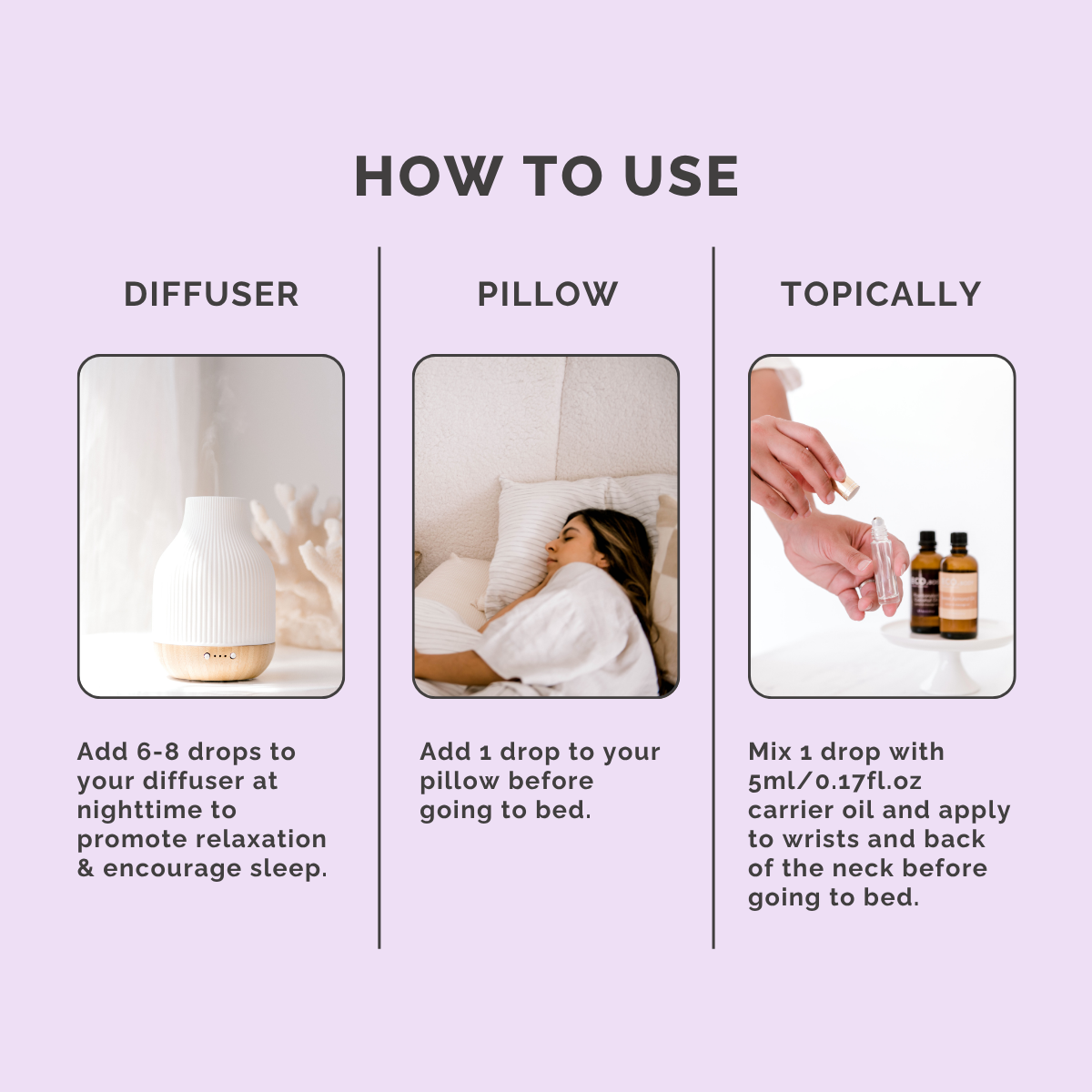 Snooze Essential Oil Blend - How to Use