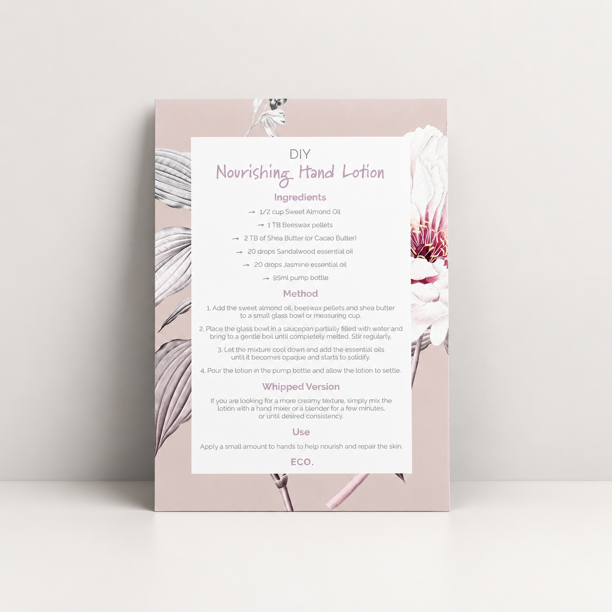 Nourishing Hand Butter Recipe Card
