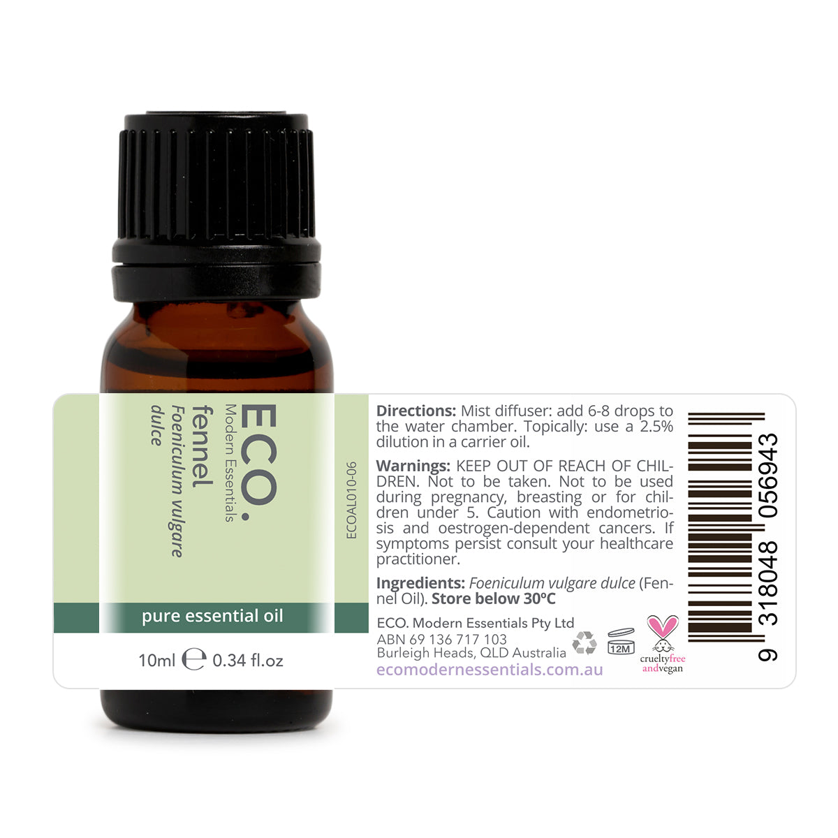 ECO. Modern Essentials Fennel essential oil label